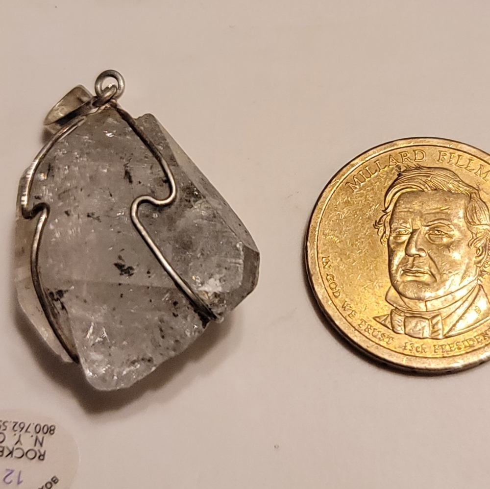 Larger perkimer pendant with silver